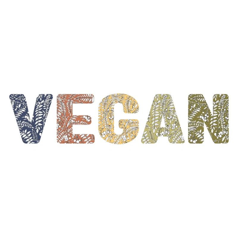 Vegan - botanical pattern - couleur forêt