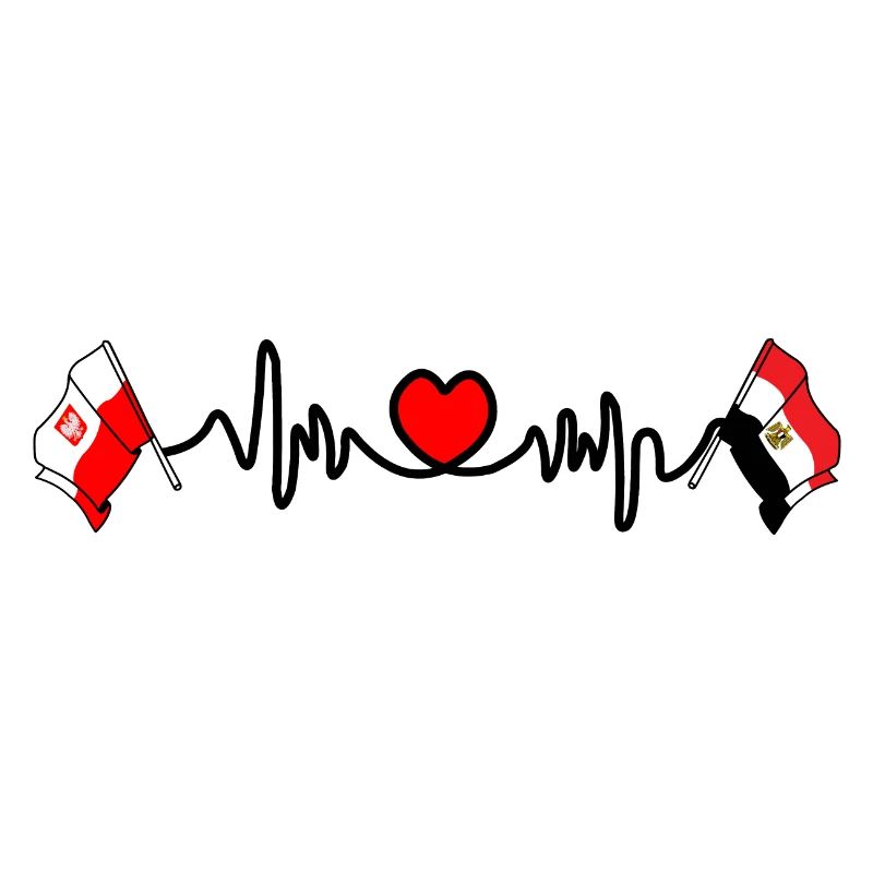Cardio heart Drapeau Pologne, drapeau Égypte