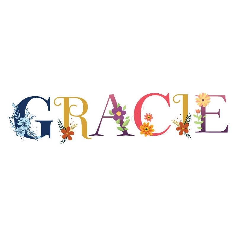 Le nom de GRACIE est décoré de fleurs