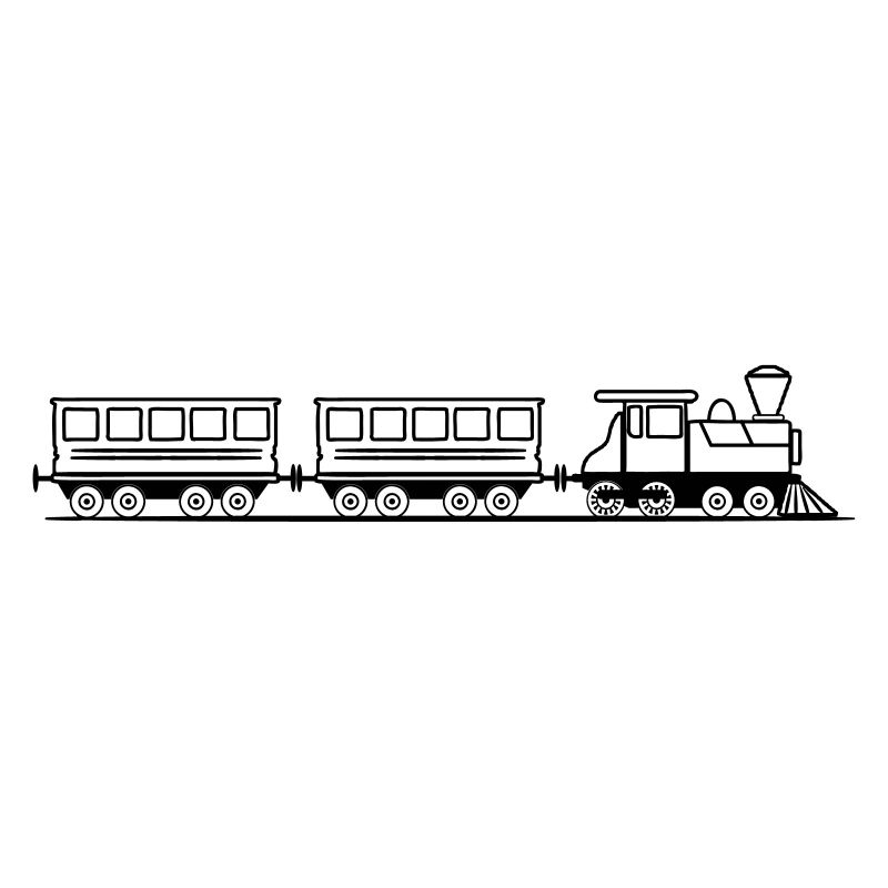 Zug Eisenbahn Dampflok Wagons