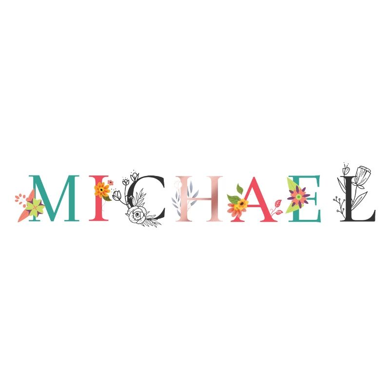 ART DU NOM MICHAEL AVEC FLEURS BRODÉES