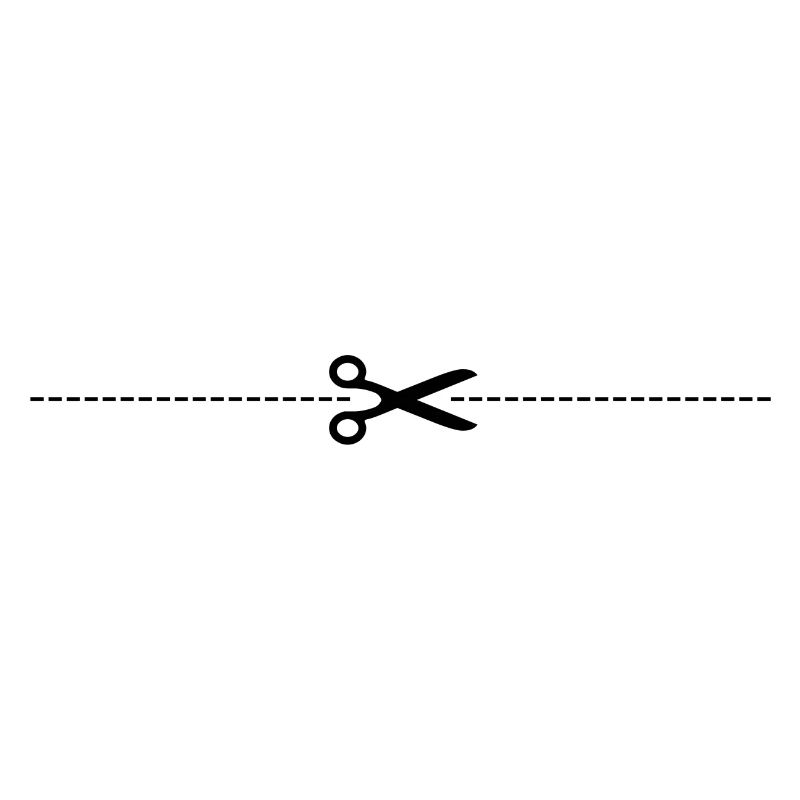 Ciseaux avec ligne de coupe