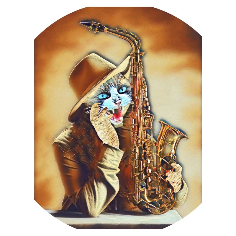 Chat qui joue du Saxo
