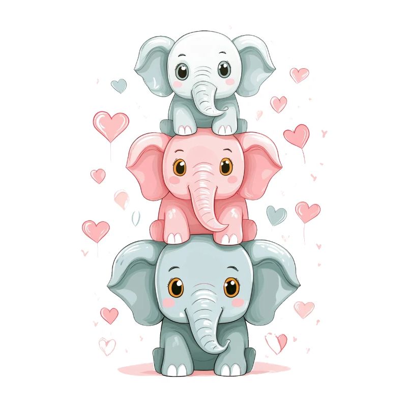 Three Cute Elephants – Suitable for the Baptism