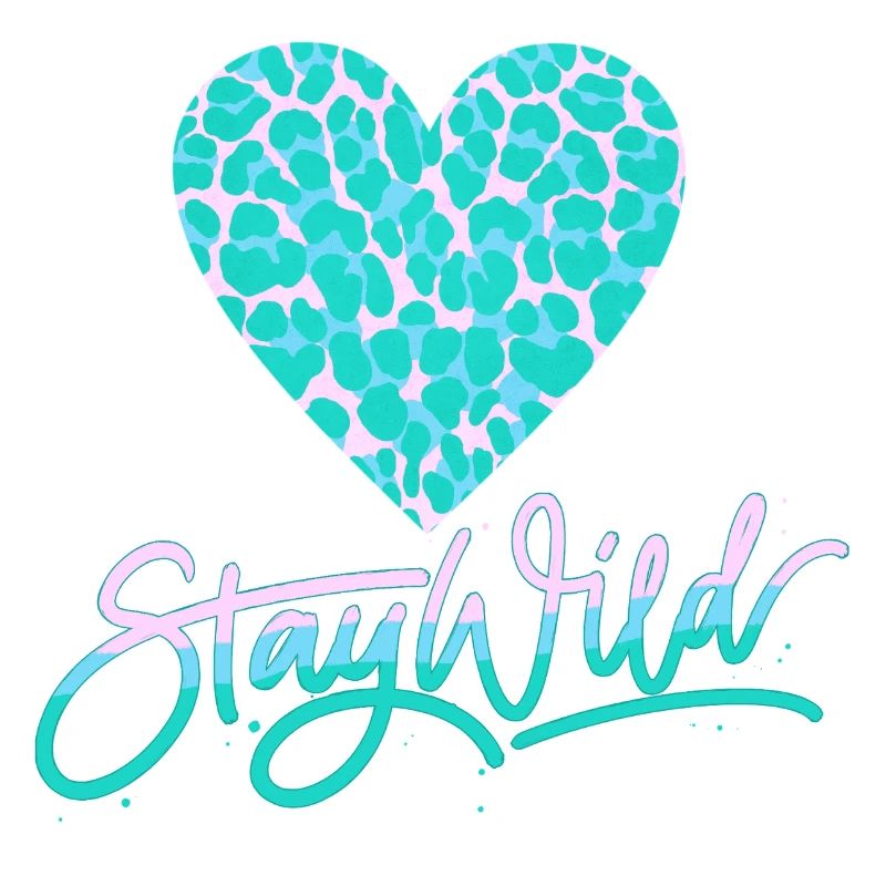 Stay Wild with leopard pattern heart