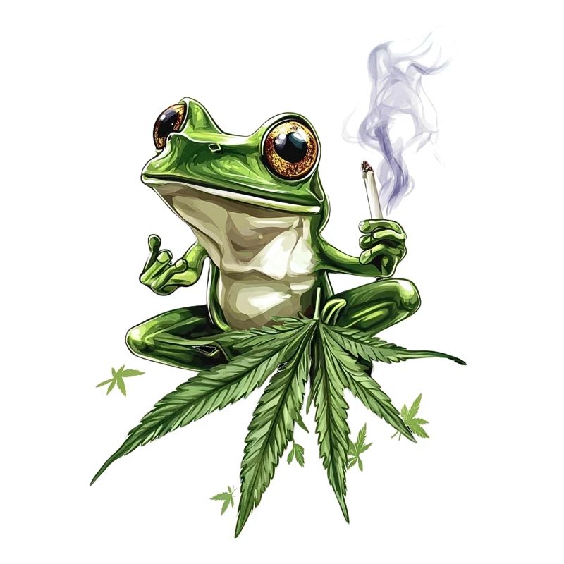 Chilling Frog with Joint - Weed Frog Design