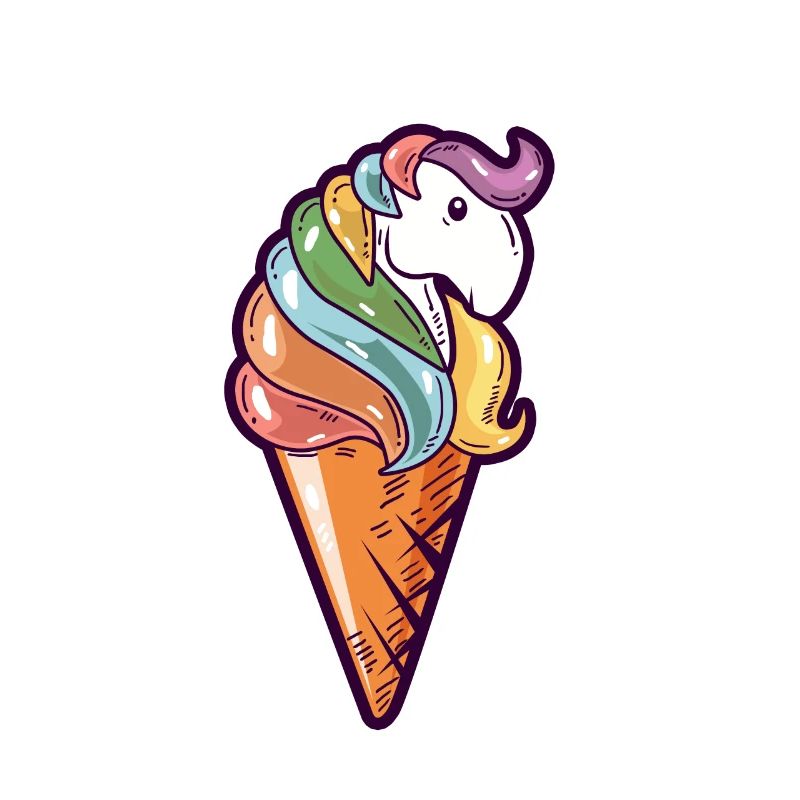 Pferd Eiskugel Regenbogen Eis