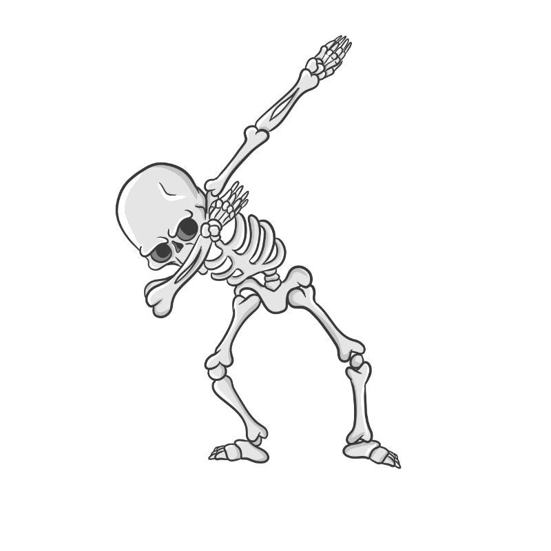 Skeleton dabbing dance