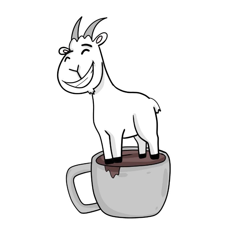 Bock auf Kaffee - Ziege Ziegenbock