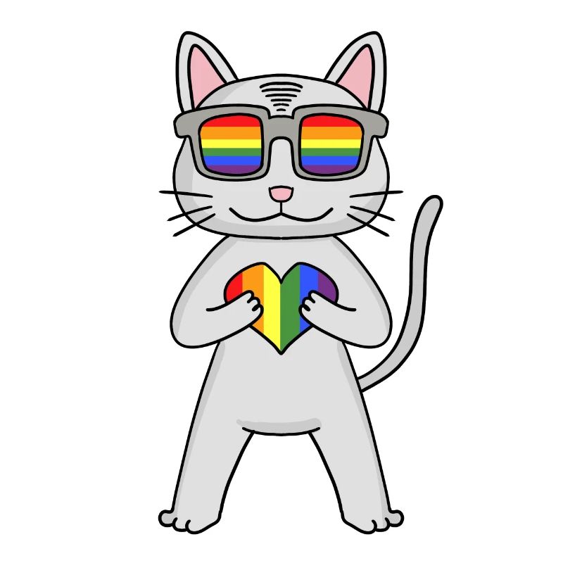 Chat LGBT Devon Rex Rainbow