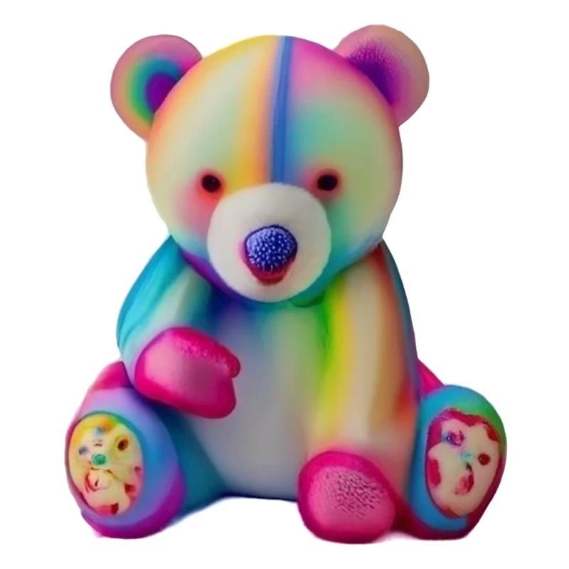 Multicolored teddy bear