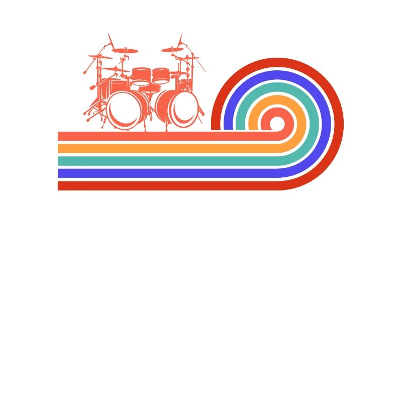 Retro Drummer Player Percussion Drumming Drummer