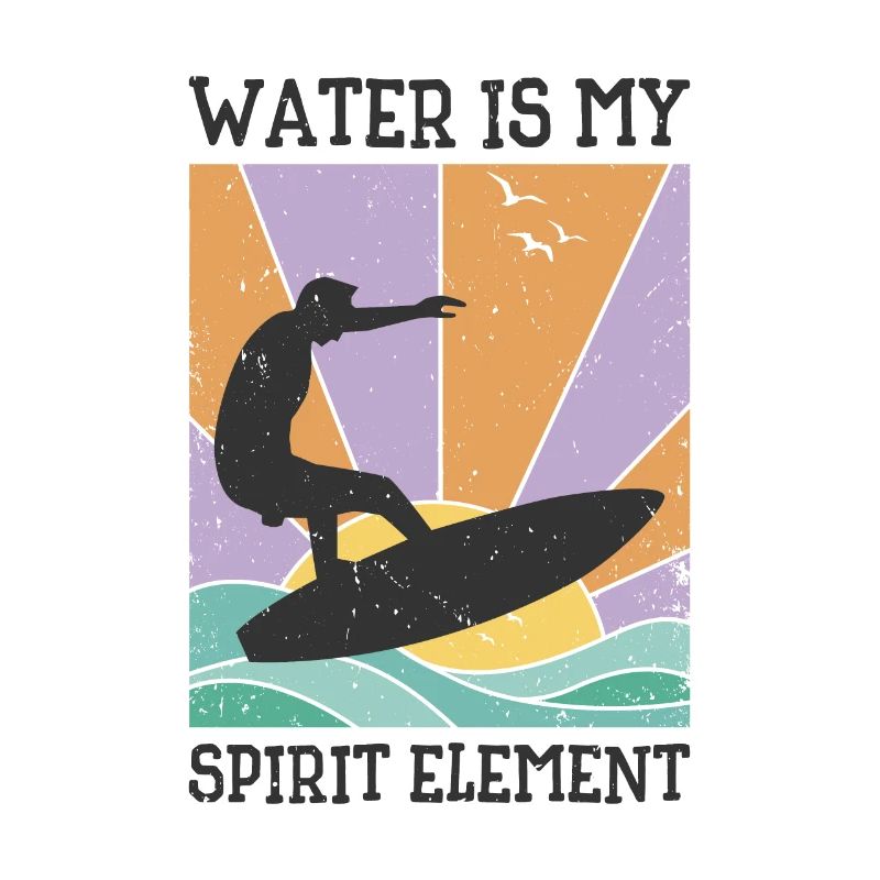 Vague d’eau Élément Ocean Surfer