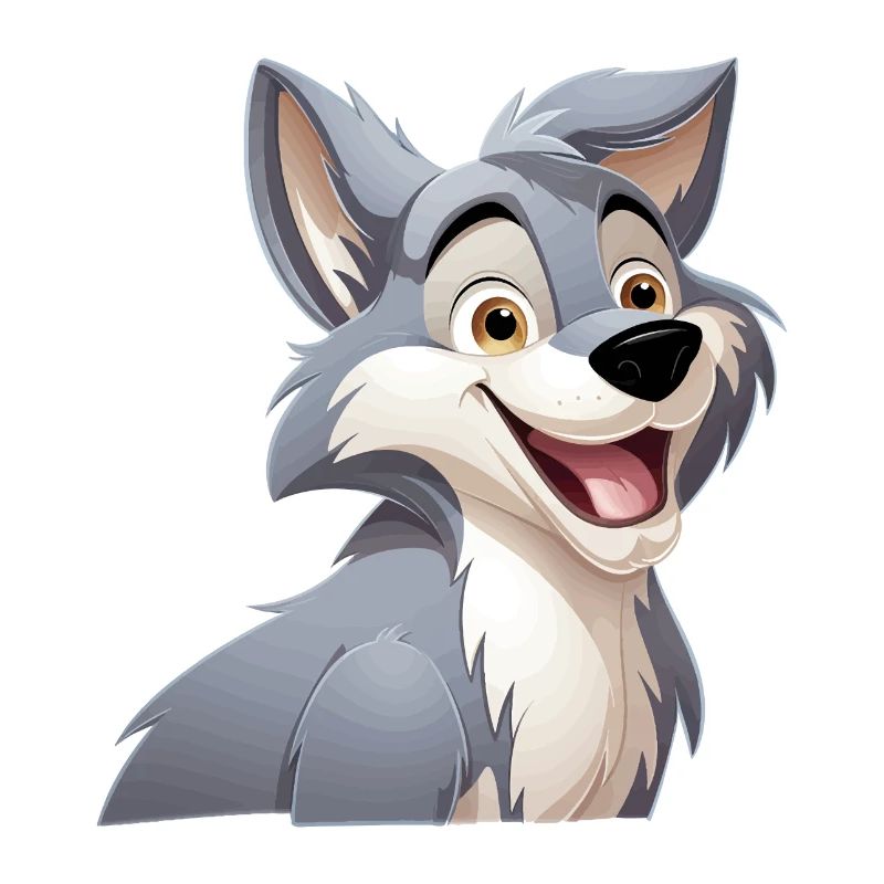 Wolf Laughs Cartoon Comic Wolf Head Wolves Cute