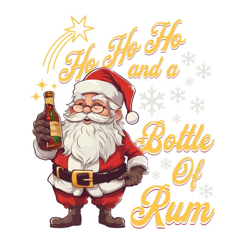 Weihnachtsmann Flasche Rum Alkohol Schnaps Prost