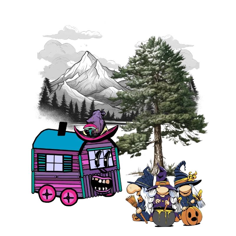 Sorcière Sorcières Halloween Construction Trailer