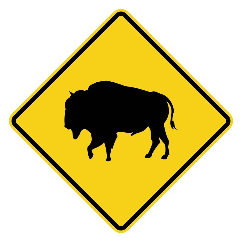 Bison Warning Sign