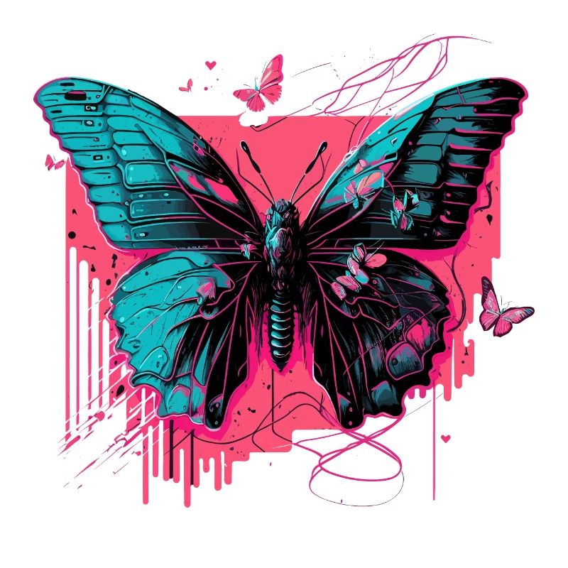 Butterfly in Technicolor Glow