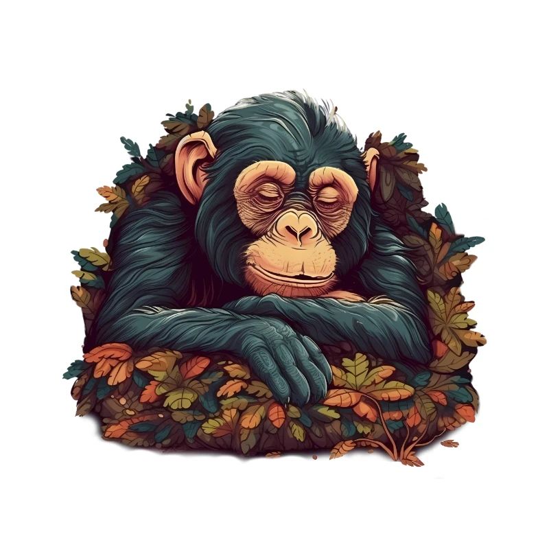 sleeping chimpanzee
