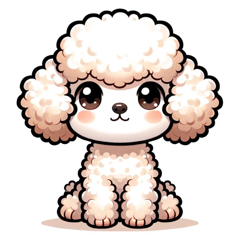Illustration numérique de caniche mignon