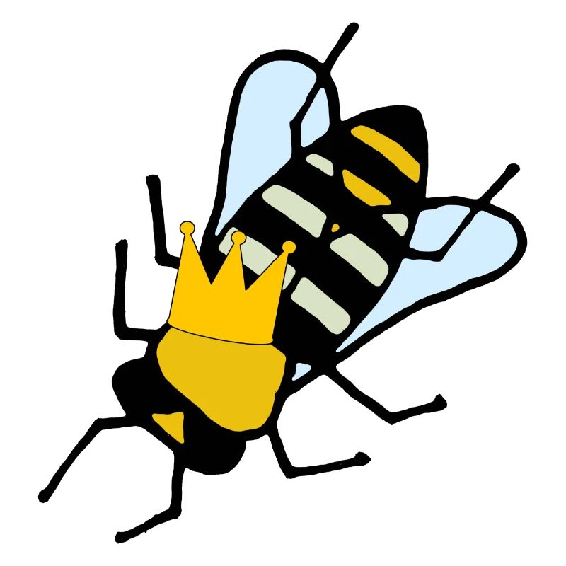 Queen bee with crown