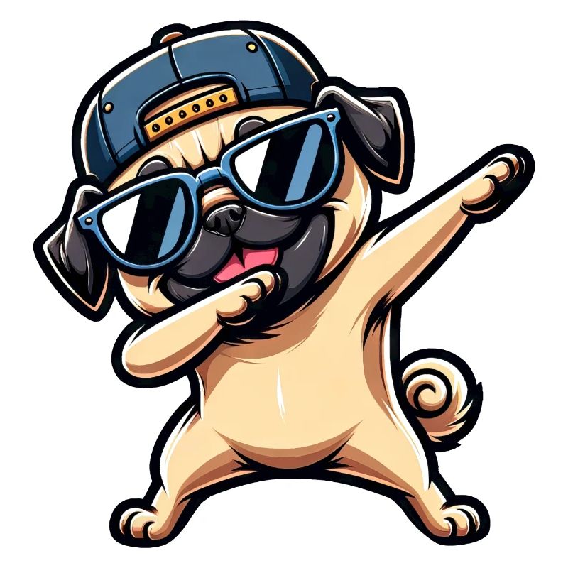 Cool Pug Dab Pose Funny