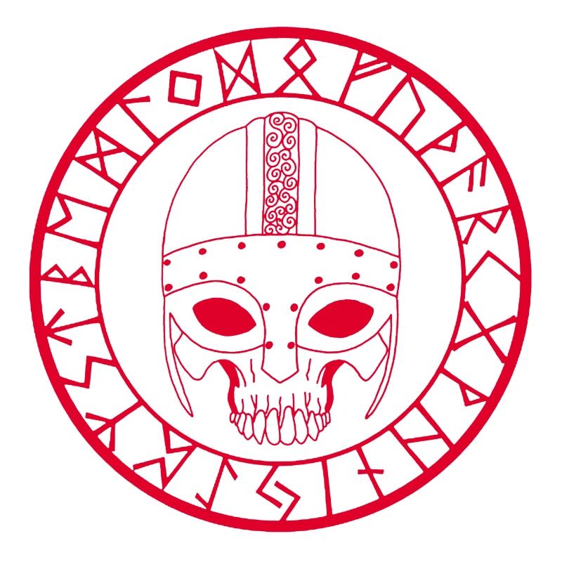 Wikinger Schädel (Rot)