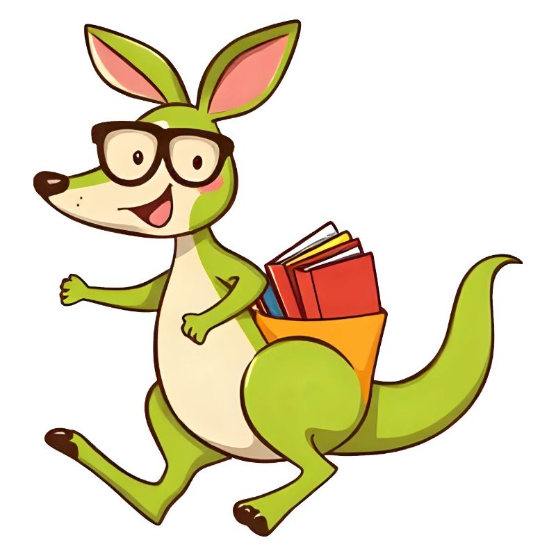 Süßes Känguru-Lesebuch mit Brille