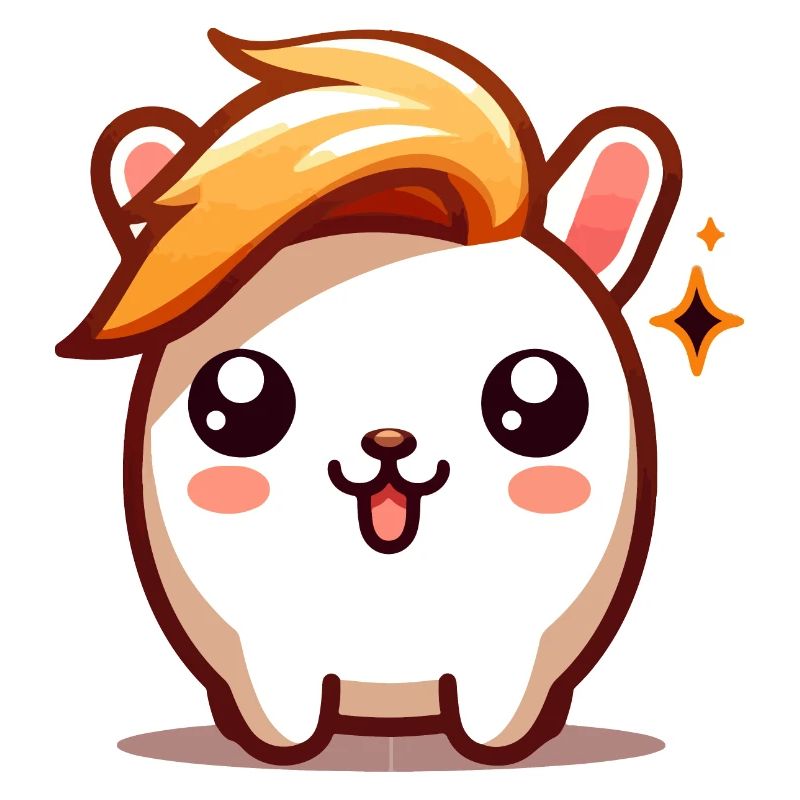 Hamster mignon avec coiffure