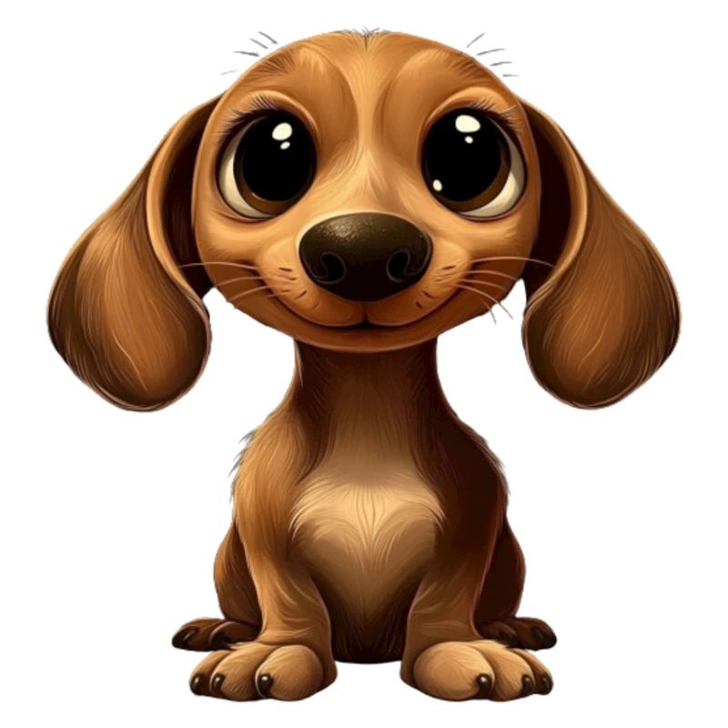 Dackel Hund Große Augen Comic