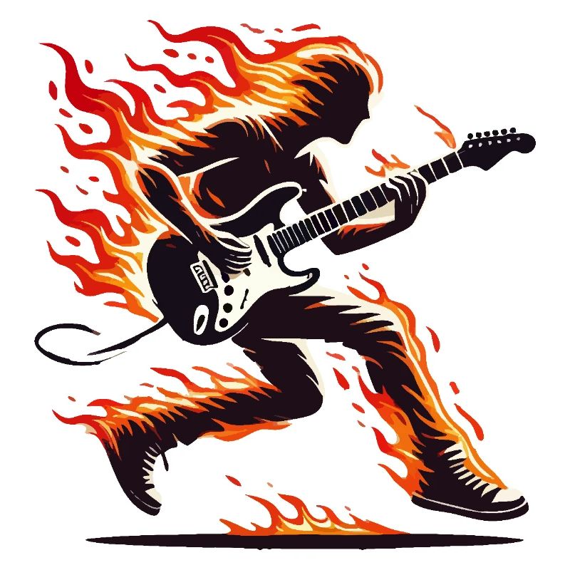Guitariste brûlant