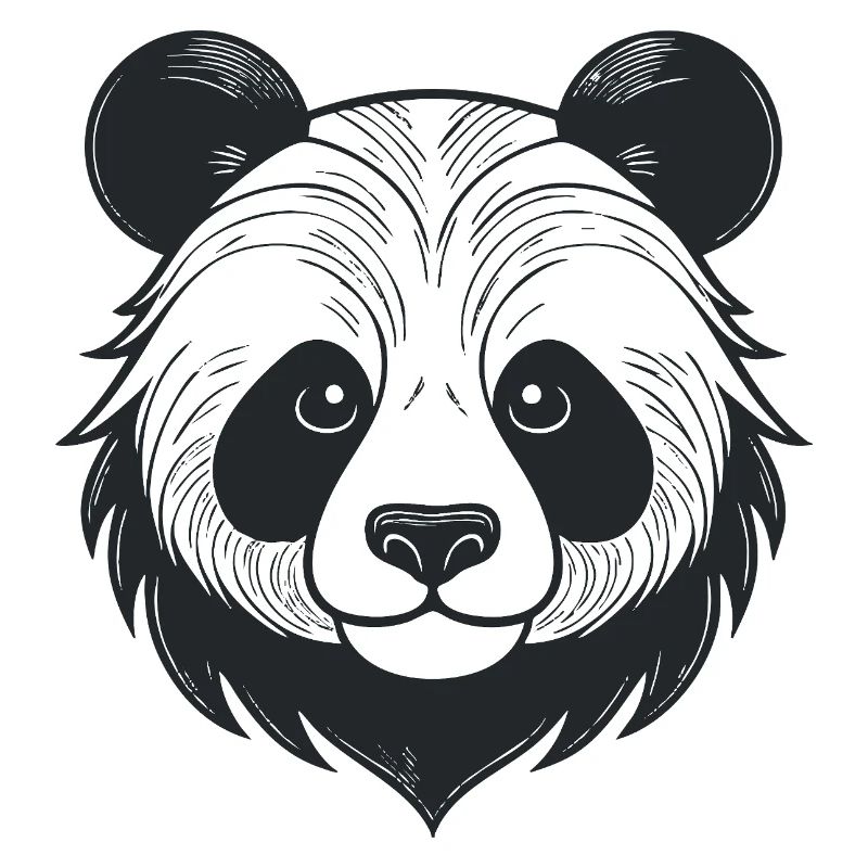 Panda illustration with playful expression