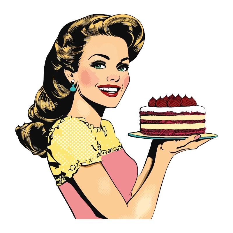Cuisson Gâteau Cuisson Reine Cuisson Fée Boulanger Pop Art