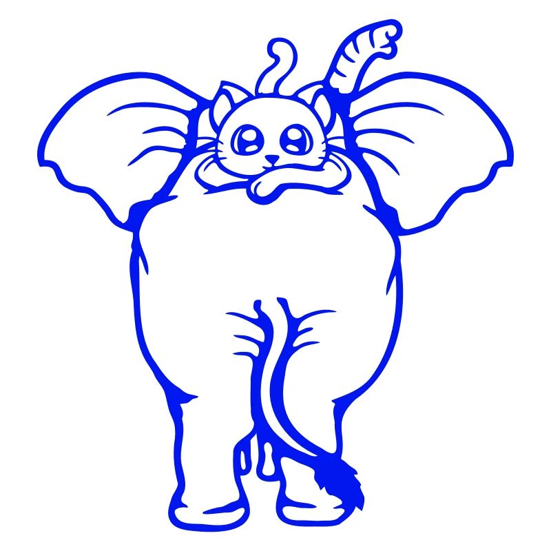 Chat Éléphant Équipe de marche Couché 2 Amis Mignon