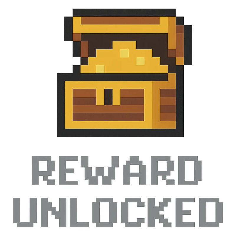 Récompense du coffre de pixels débloquée