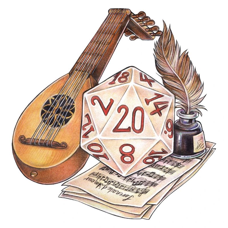 Role Playing Game Tabletop D20 Dice Gift Bard