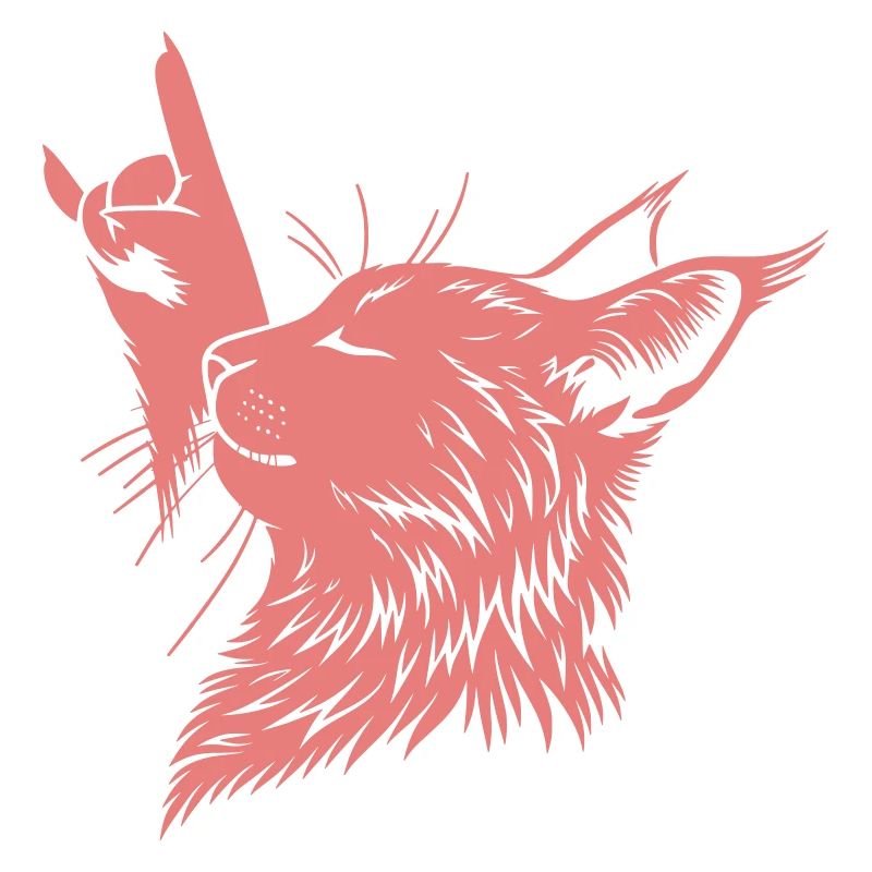 Rock Katze Profil – Devil Horns Silhouette