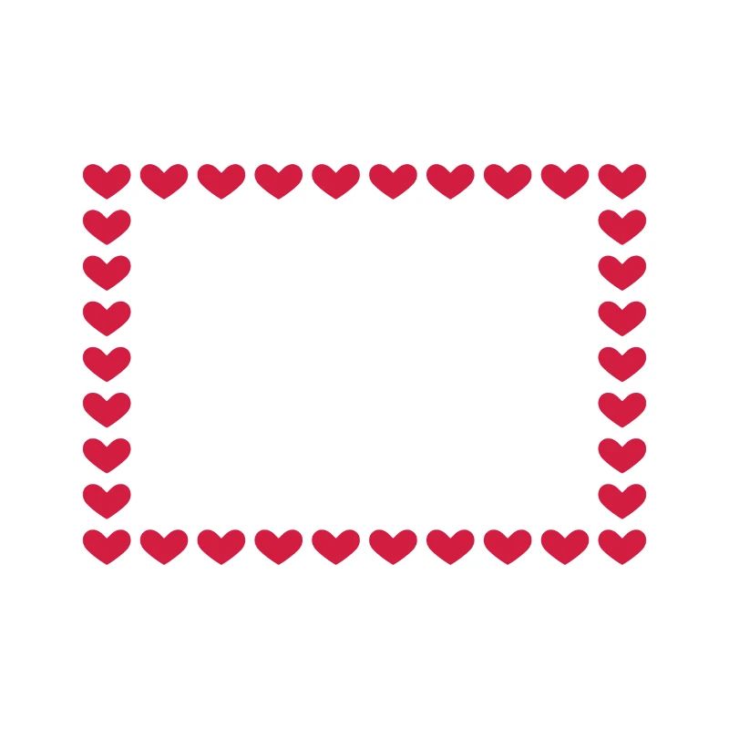 Rectangle frame box heart customizable red