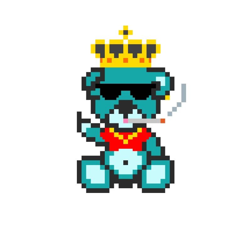 Pixel-Bären-König