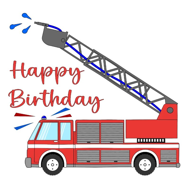 Fire engine Happy Birthday