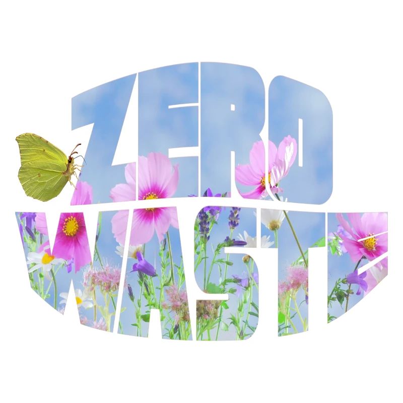 Prairie fleurie zéro déchet avec papillon