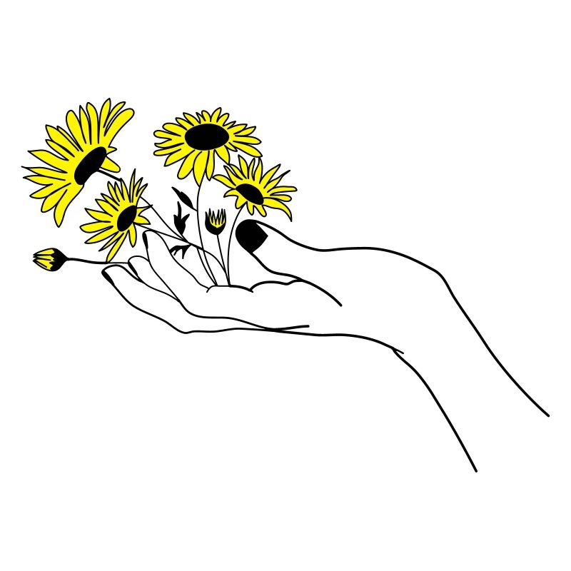 Main avec des fleurs