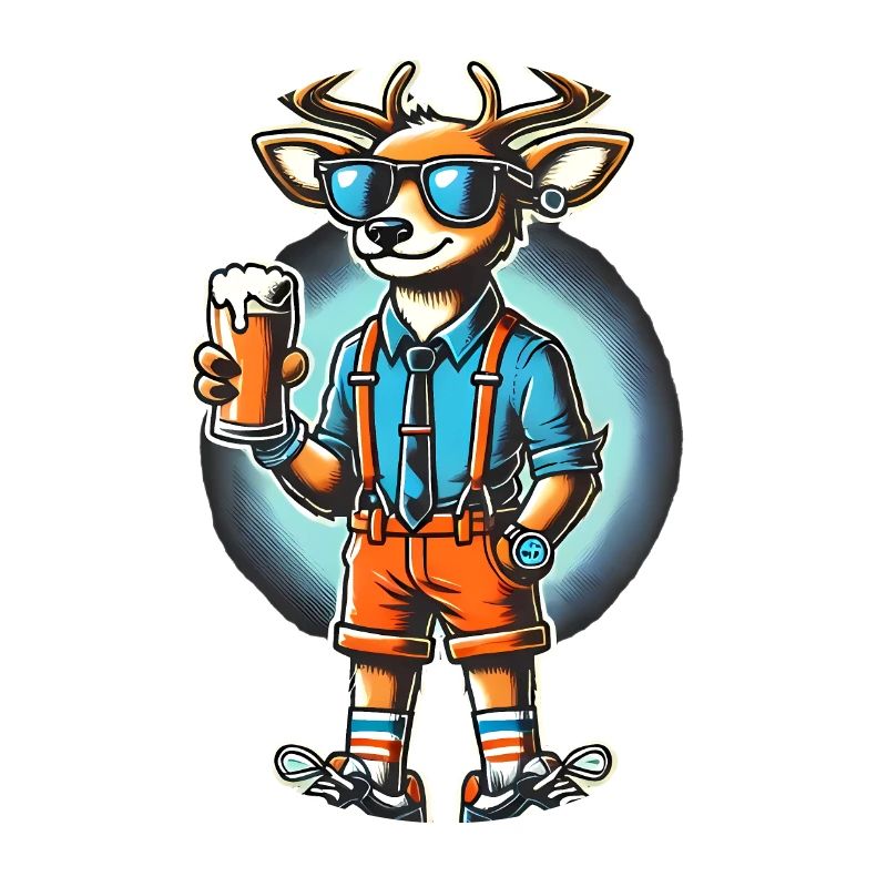 renne cool avec conception de dessin animé de bière