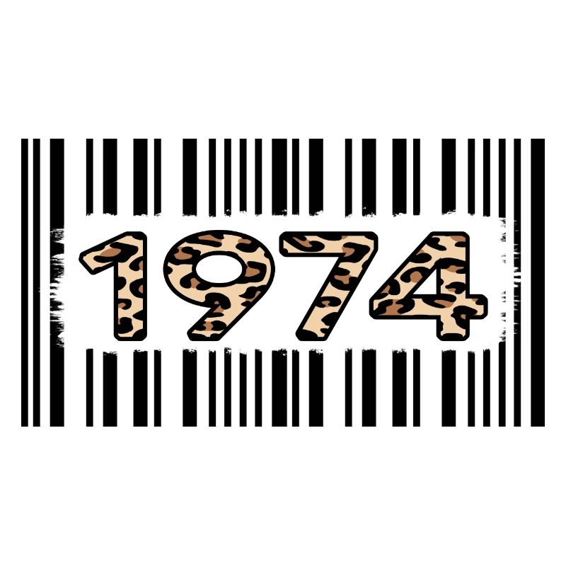 1974 anniversaire 48 ans anniversaire code-barres léopard