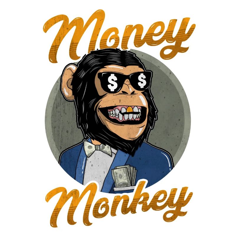 Singe d'argent. Singe. L'argent. Rich. idée cadeau