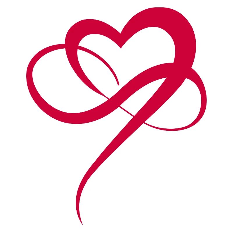 Rotes Herz Infinity Heart Symbol Liebe Polyamorie
