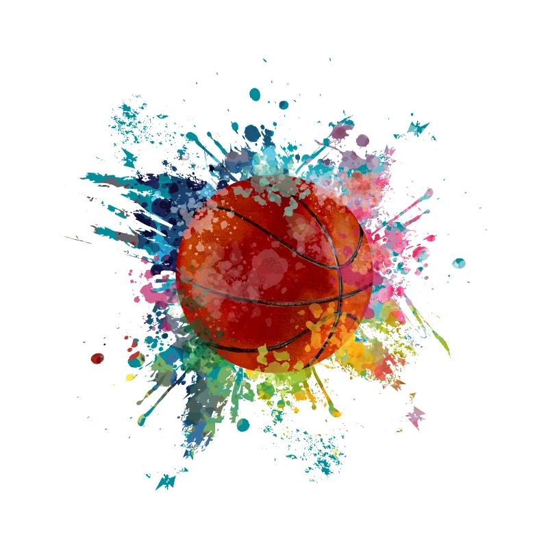 A eau explosion de couleur Splash Design Basket-ball