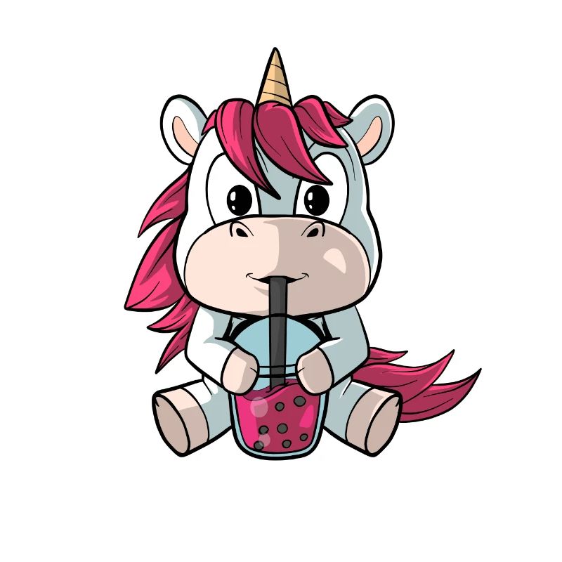 Unicorn loves bubble tea