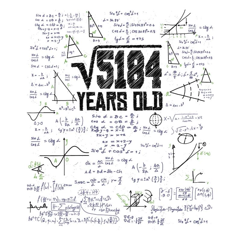 Square Root of 5184 Math Nerd 72nd Birthday
