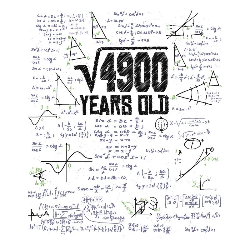 Square Root of 4900 Math Nerd 70th Birthday